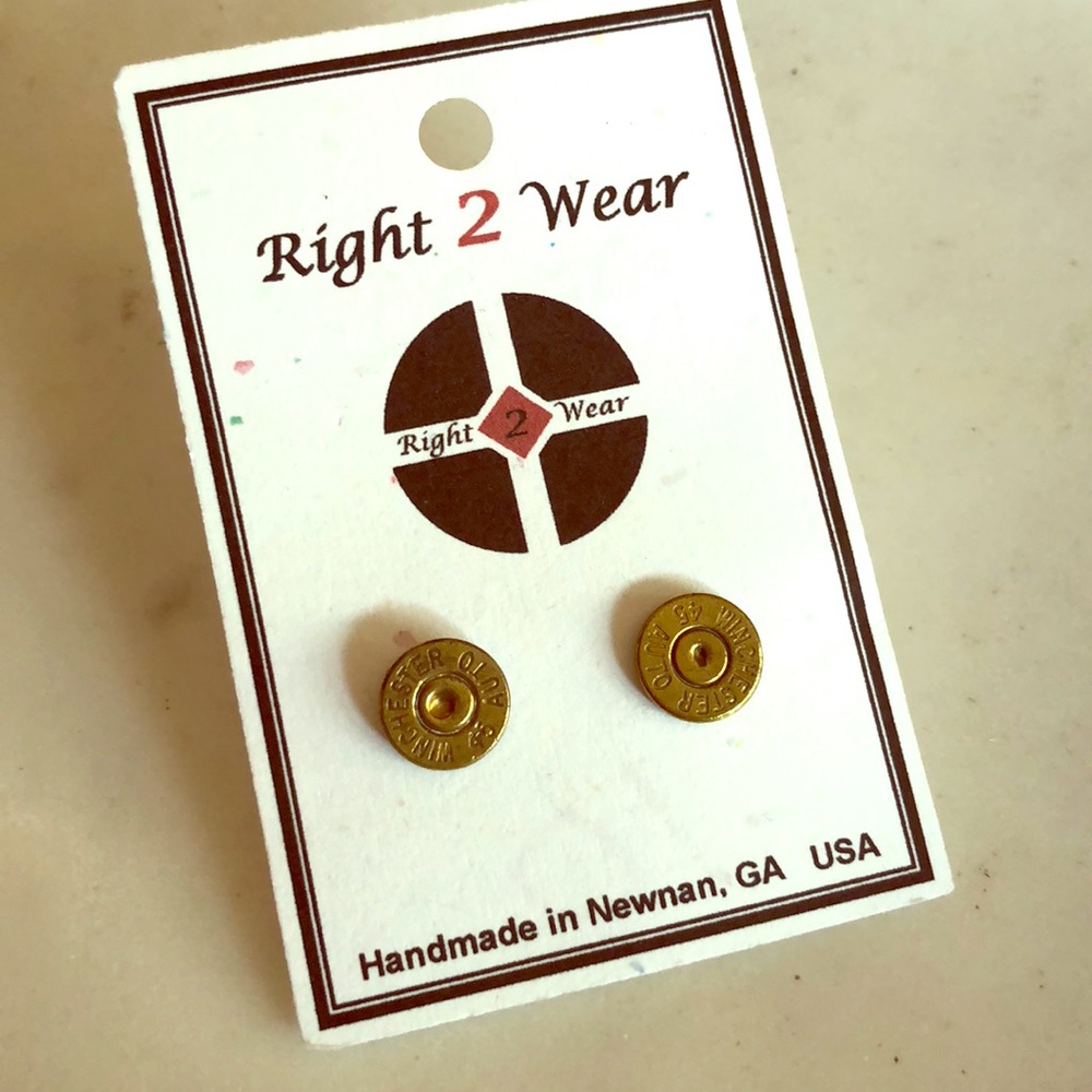 Bullet casing stud earrings